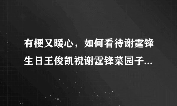 有梗又暖心,如何看待谢霆锋生日王俊凯祝谢霆锋菜园子无坚不摧?