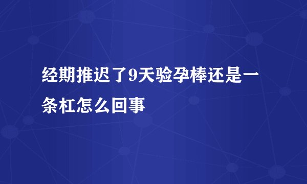 经期推迟了9天验孕棒还是一条杠怎么回事