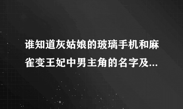 谁知道灰姑娘的玻璃手机和麻雀变王妃中男主角的名字及个人档案？？