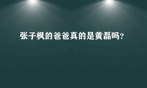 张子枫的爸爸真的是黄磊吗？
