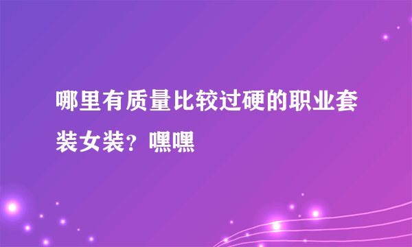 哪里有质量比较过硬的职业套装女装？嘿嘿