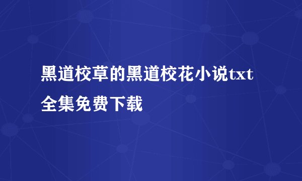黑道校草的黑道校花小说txt全集免费下载