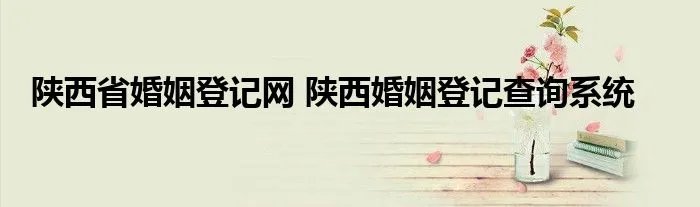 陕西省婚姻登记网 陕西婚姻登记查询系统