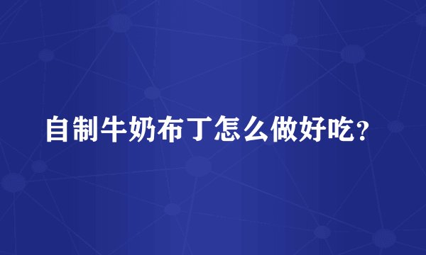 自制牛奶布丁怎么做好吃?