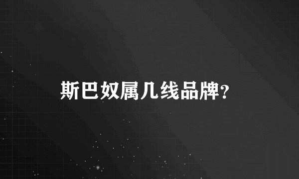 斯巴奴属几线品牌？