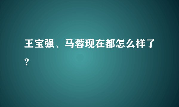 王宝强、马蓉现在都怎么样了？