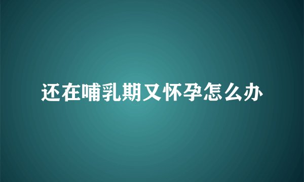 还在哺乳期又怀孕怎么办