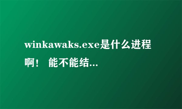 winkawaks.exe是什么进程啊! 能不能结束这个进程