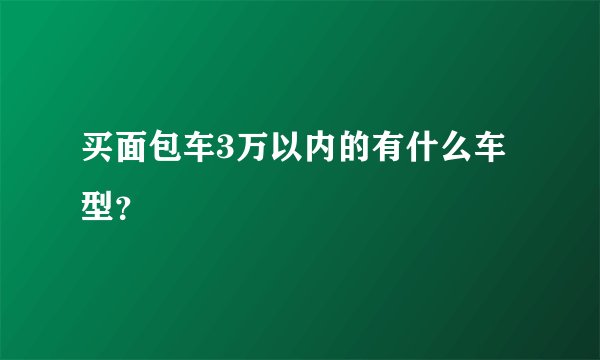 买面包车3万以内的有什么车型？