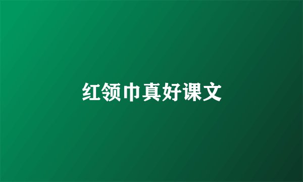 红领巾真好课文
