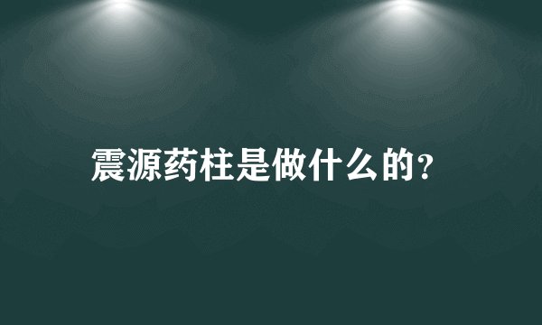 震源药柱是做什么的？