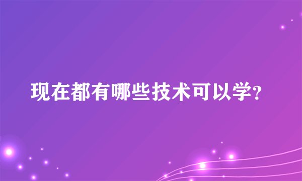 现在都有哪些技术可以学？