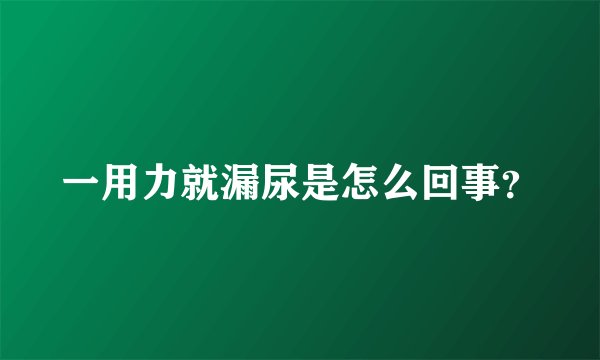 一用力就漏尿是怎么回事？