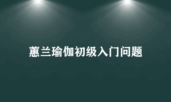 蕙兰瑜伽初级入门问题