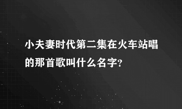 小夫妻时代第二集在火车站唱的那首歌叫什么名字？