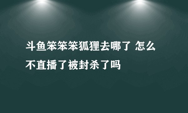 斗鱼笨笨笨狐狸去哪了 怎么不直播了被封杀了吗