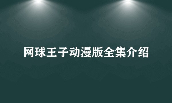 网球王子动漫版全集介绍