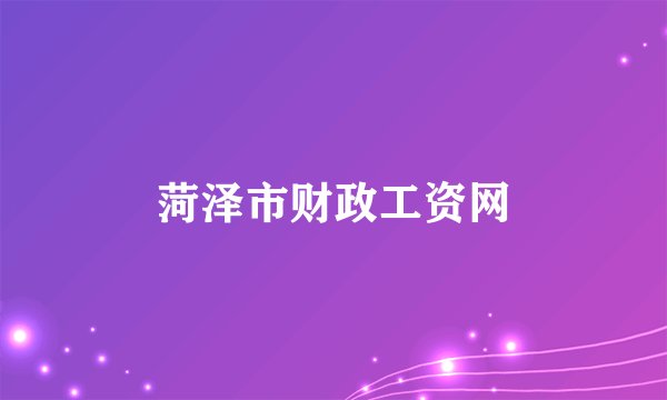 菏泽市财政工资网