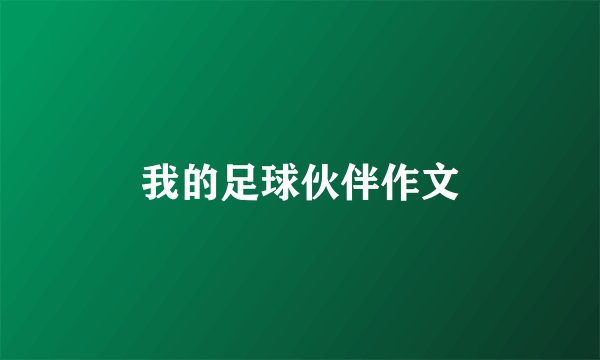 我的足球伙伴作文