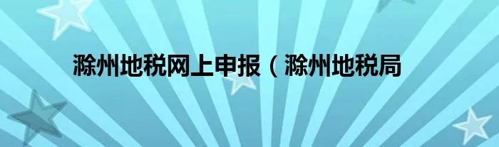 滁州地税网上申报（滁州地税局