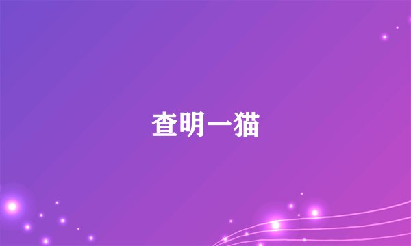 查明一猫