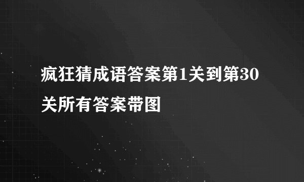 疯狂猜成语答案第1关到第30关所有答案带图