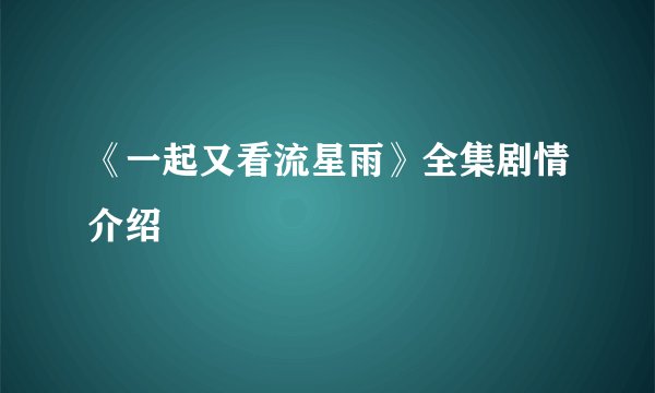 《一起又看流星雨》全集剧情介绍