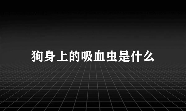 狗身上的吸血虫是什么