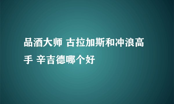 品酒大师 古拉加斯和冲浪高手 辛吉德哪个好