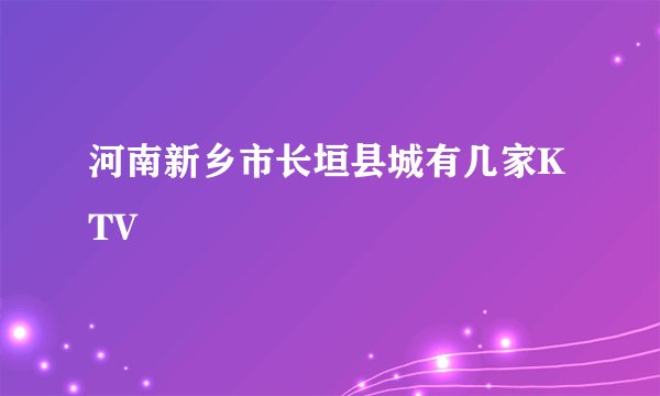 河南新乡市长垣县城有几家KTV