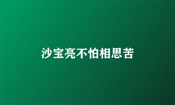 沙宝亮不怕相思苦
