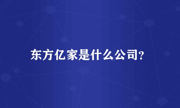 东方亿家是什么公司？