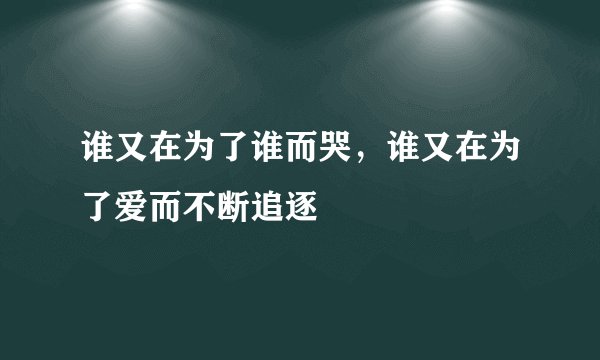谁又在为了谁而哭，谁又在为了爱而不断追逐