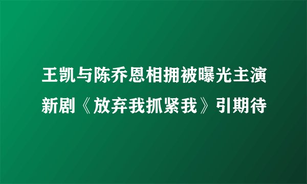 王凯与陈乔恩相拥被曝光主演新剧《放弃我抓紧我》引期待