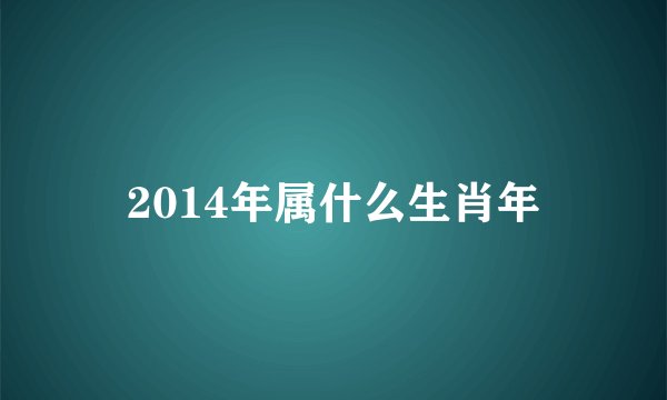 2014年属什么生肖年
