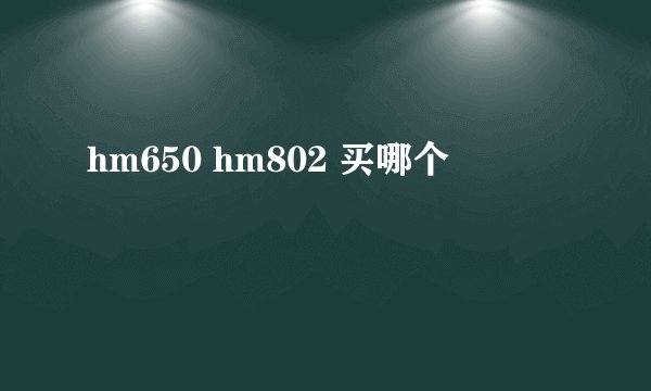 hm650 hm802 买哪个