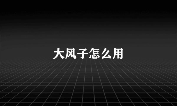 大风子怎么用