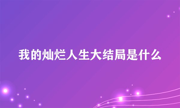 我的灿烂人生大结局是什么