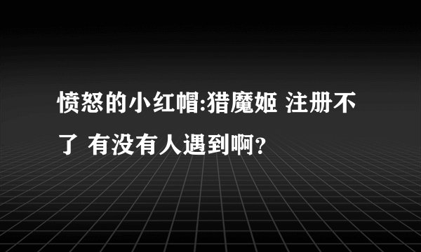 愤怒的小红帽:猎魔姬 注册不了 有没有人遇到啊?