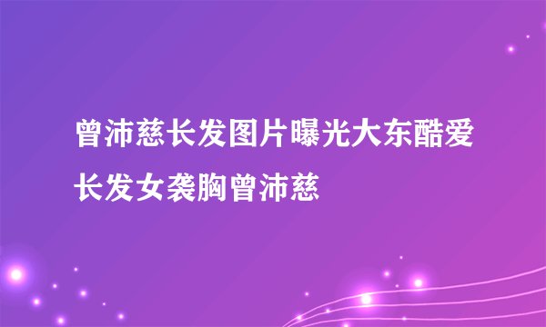 曾沛慈长发图片曝光大东酷爱长发女袭胸曾沛慈