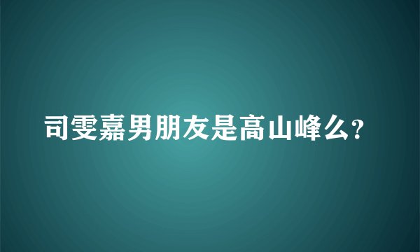 司雯嘉男朋友是高山峰么？