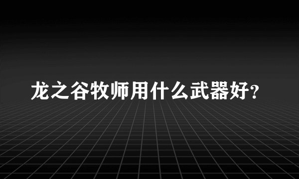 龙之谷牧师用什么武器好？