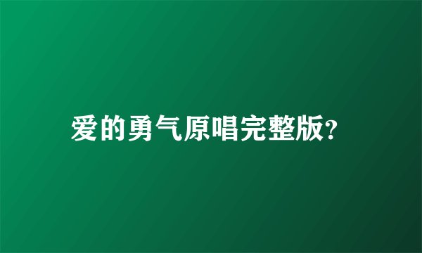 爱的勇气原唱完整版？