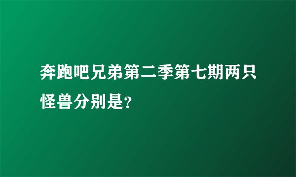 奔跑吧兄弟第二季第七期两只怪兽分别是？