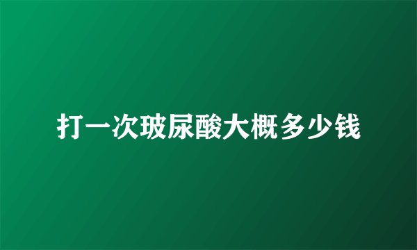 打一次玻尿酸大概多少钱