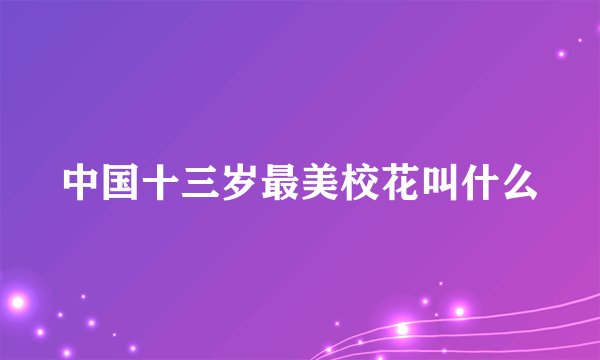 中国十三岁最美校花叫什么