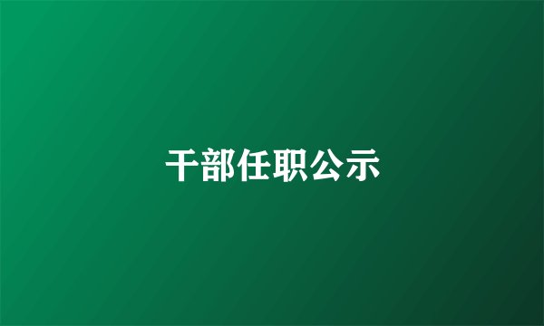 干部任职公示