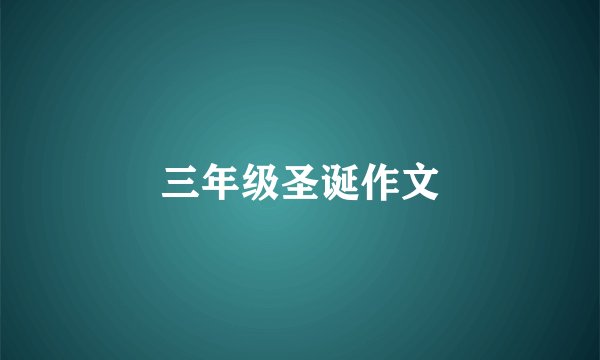三年级圣诞作文