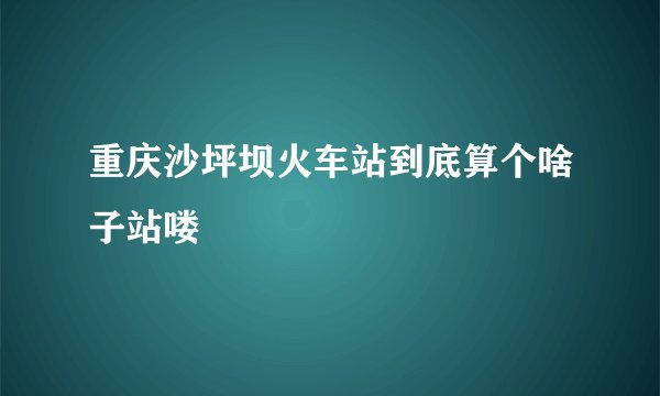 重庆沙坪坝火车站到底算个啥子站喽