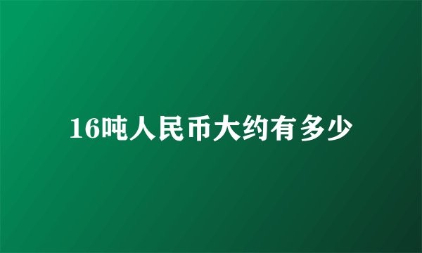 16吨人民币大约有多少